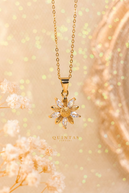 Mulan's Crystal Flower Necklace