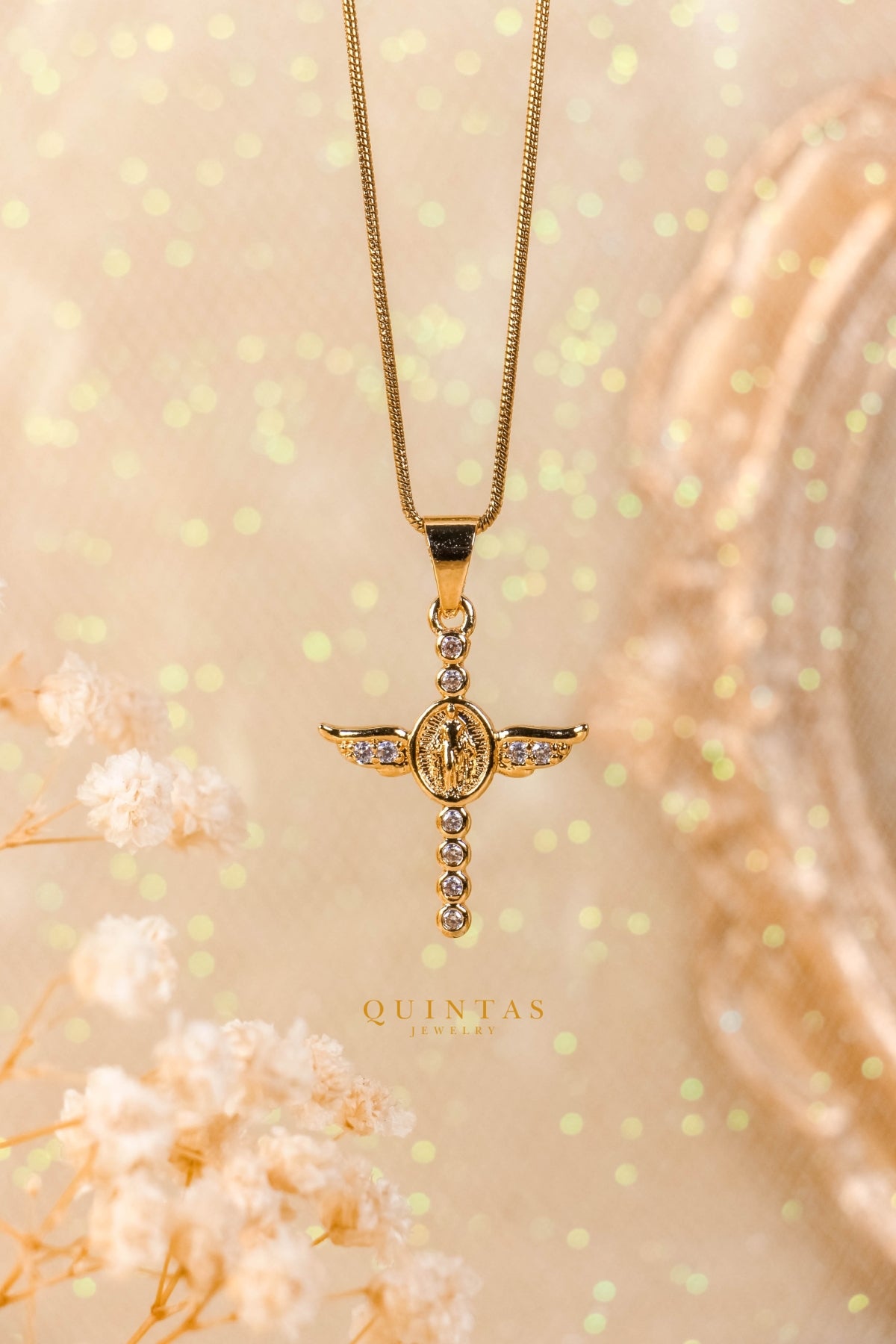 Blessed Angel Cross Necklace