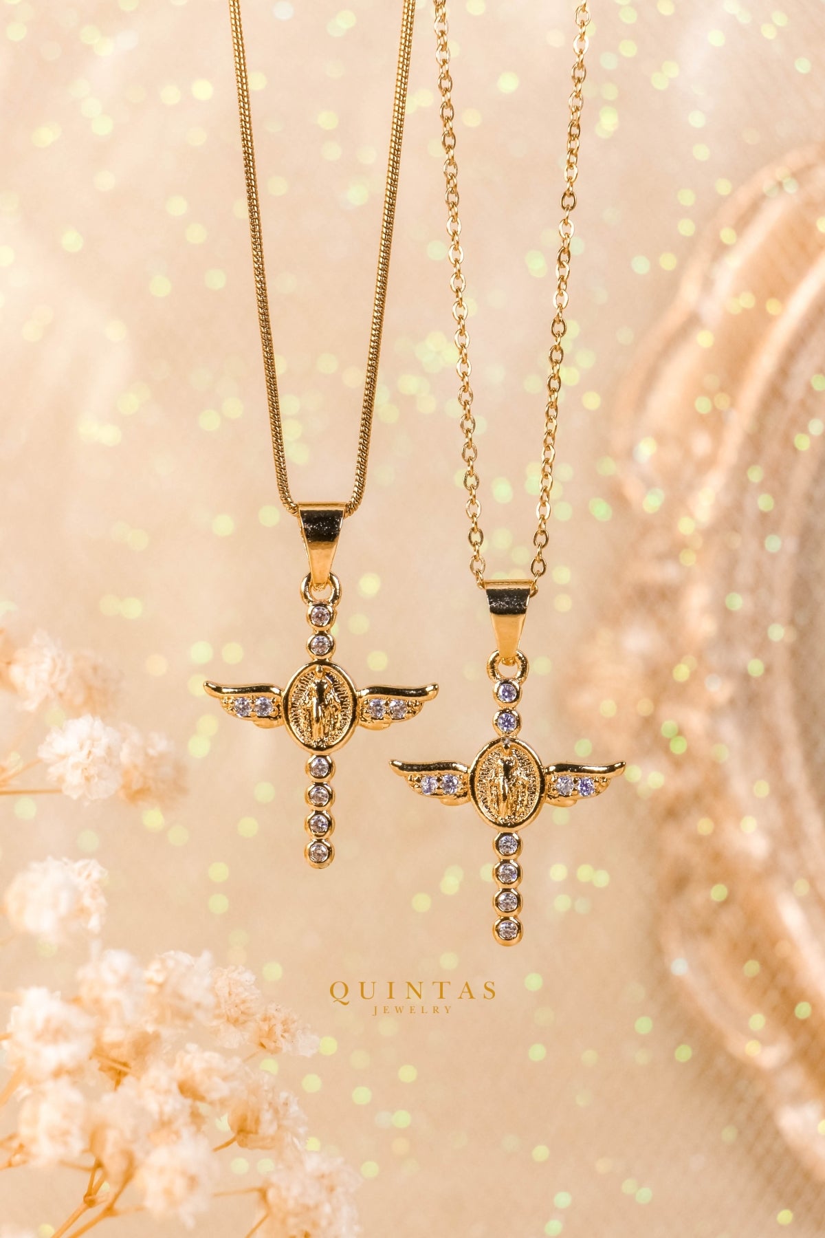Blessed Angel Cross Necklace