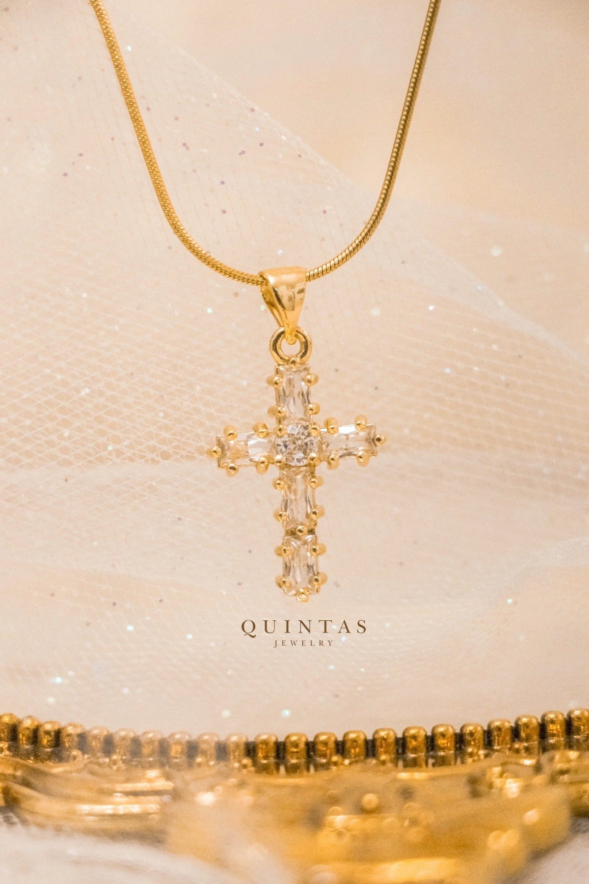 Iced Cross Bling Necklace