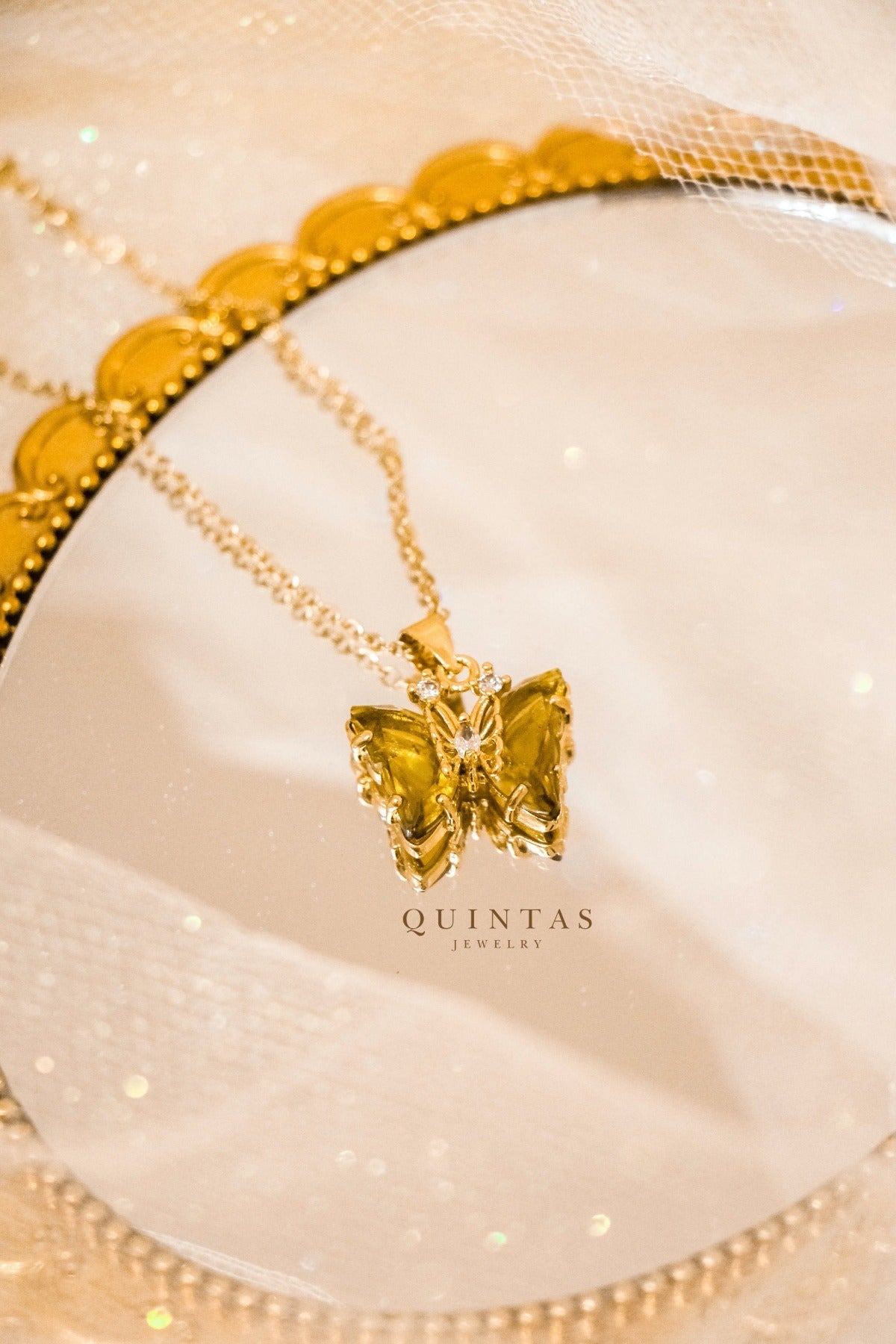 Gemstone Butterfly Necklace