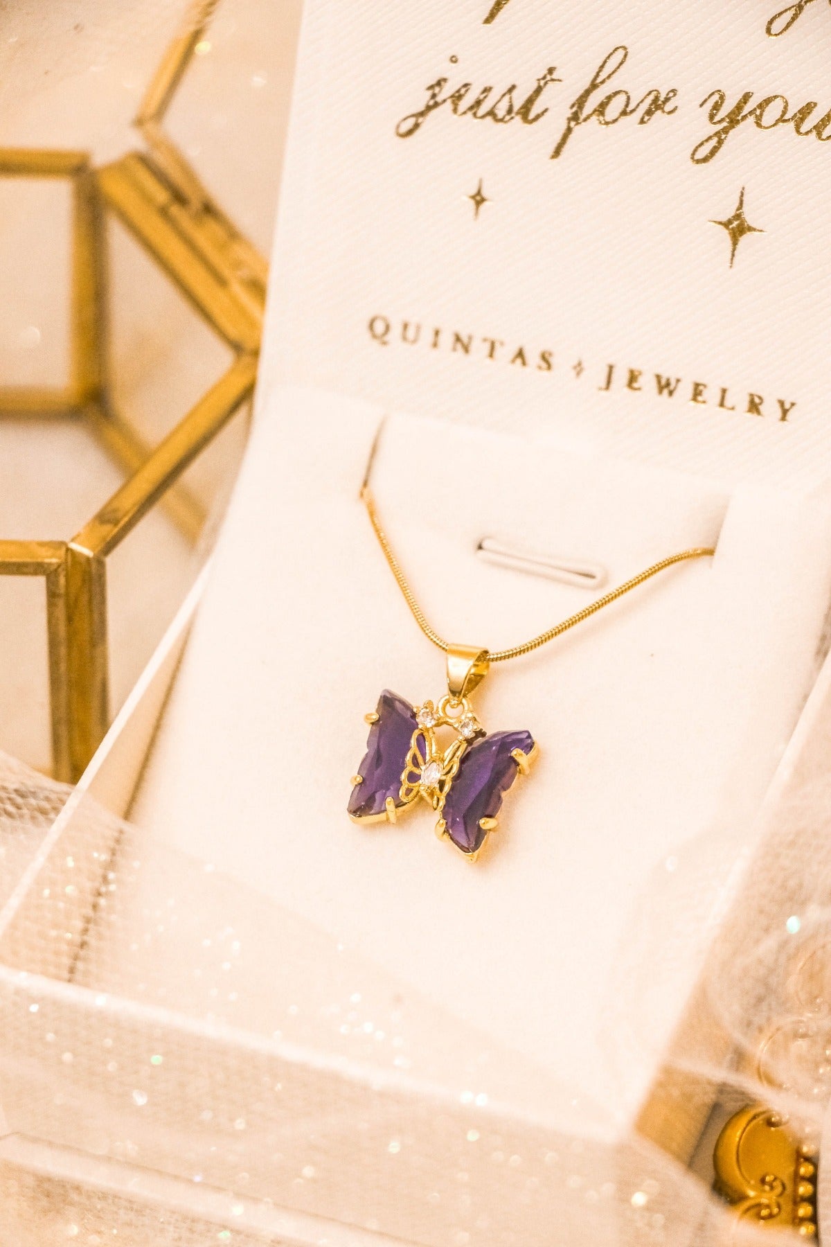 Gemstone Butterfly Necklace