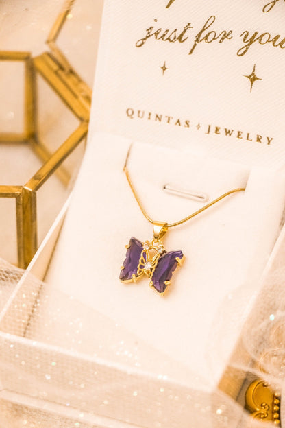 Gemstone Butterfly Necklace
