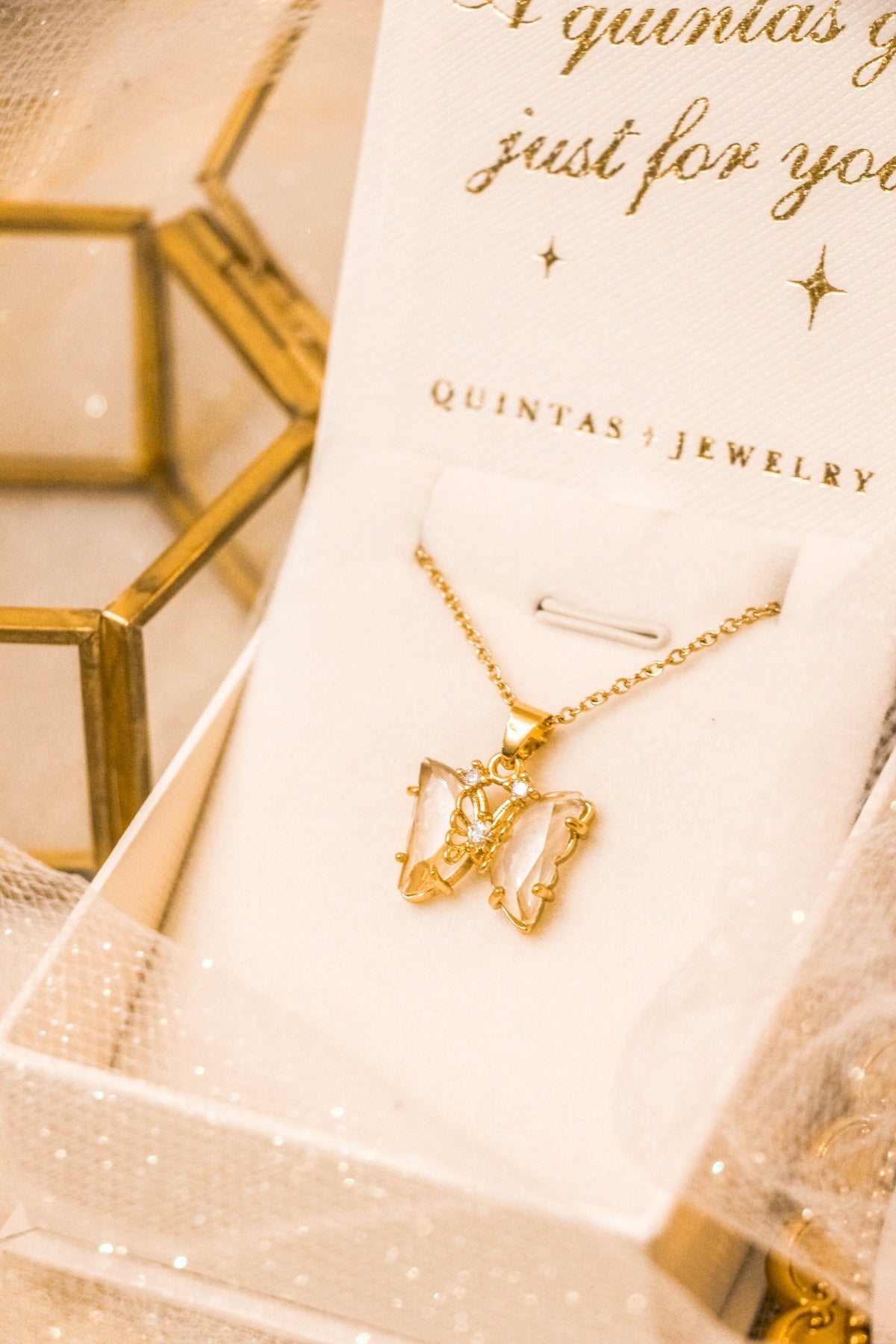 Gemstone Butterfly Necklace