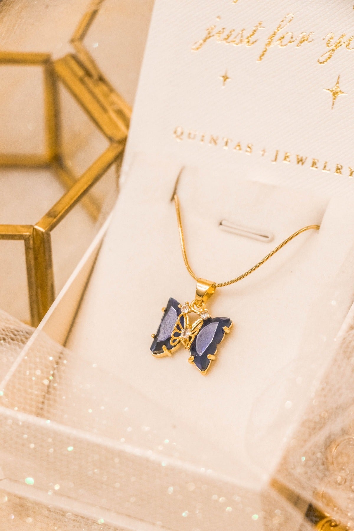 Gemstone Butterfly Necklace