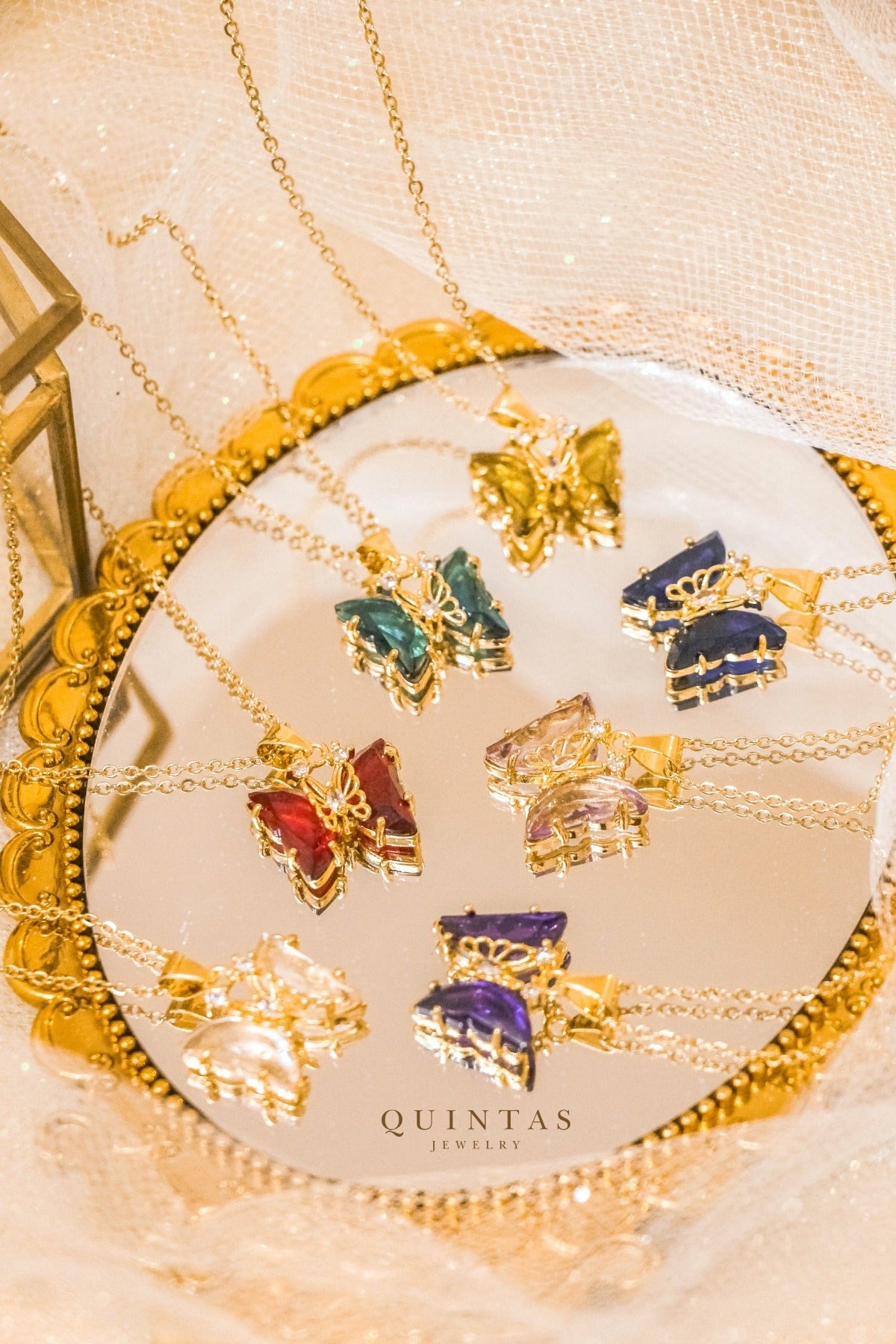 Gemstone Butterfly Necklace