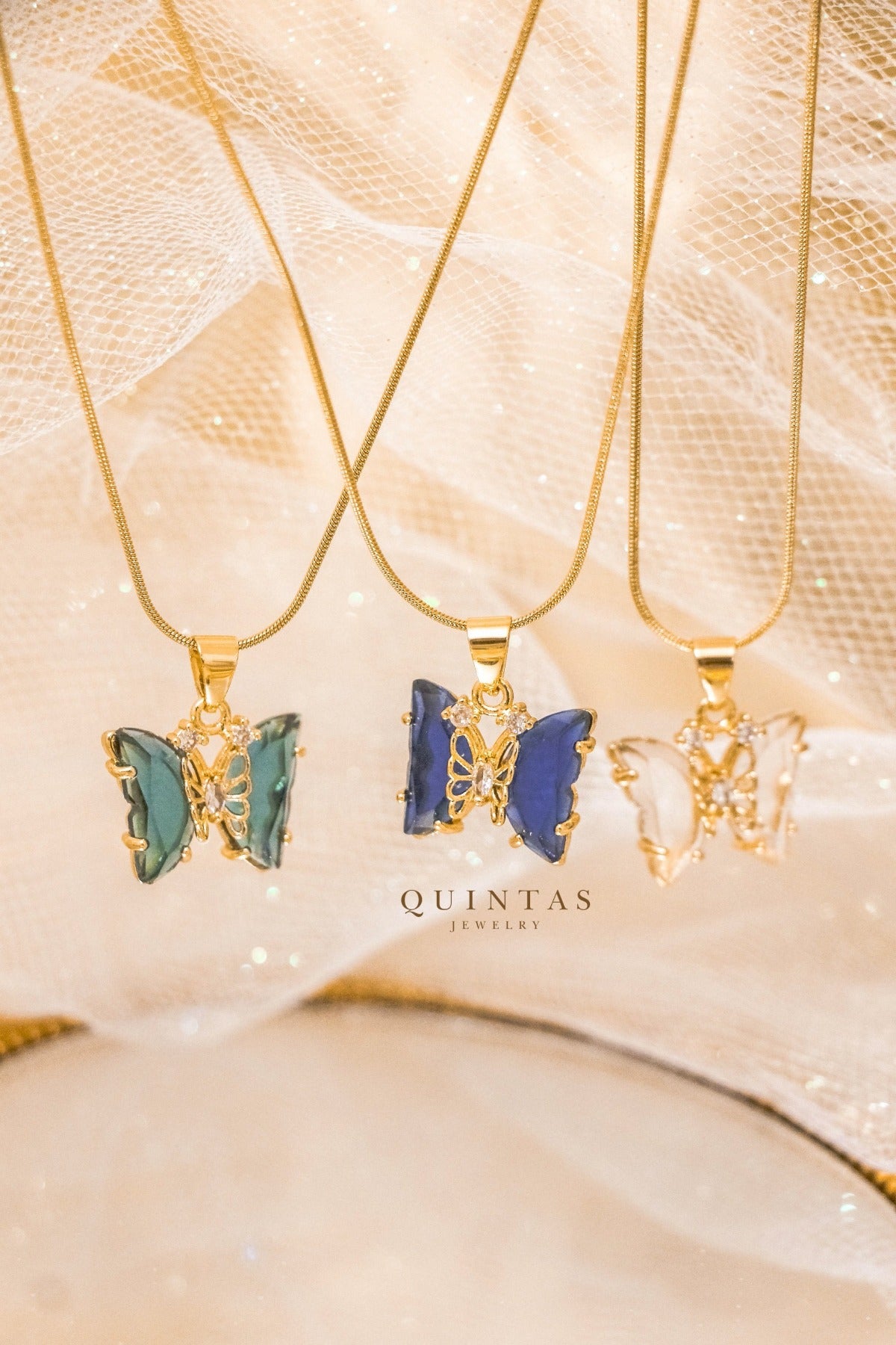 Gemstone Butterfly Necklace