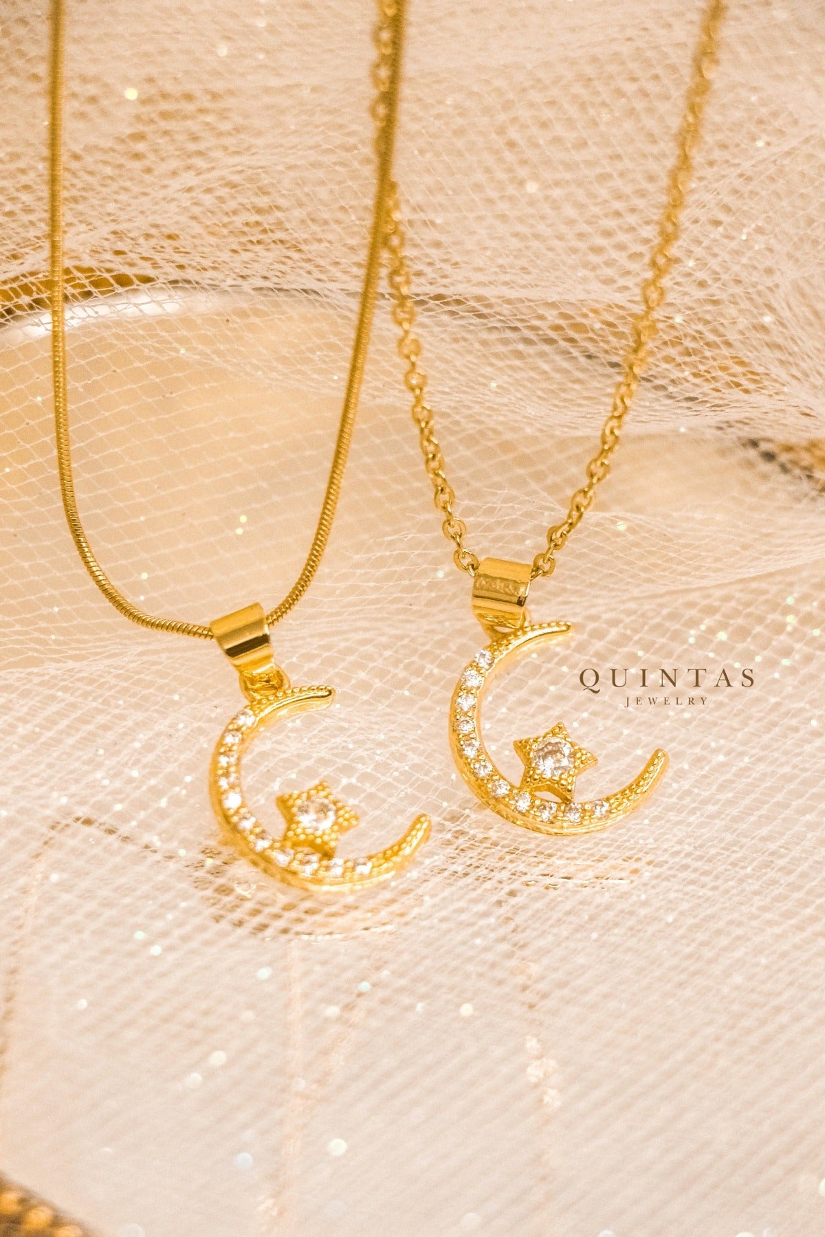 Belle Moon and Star Necklace