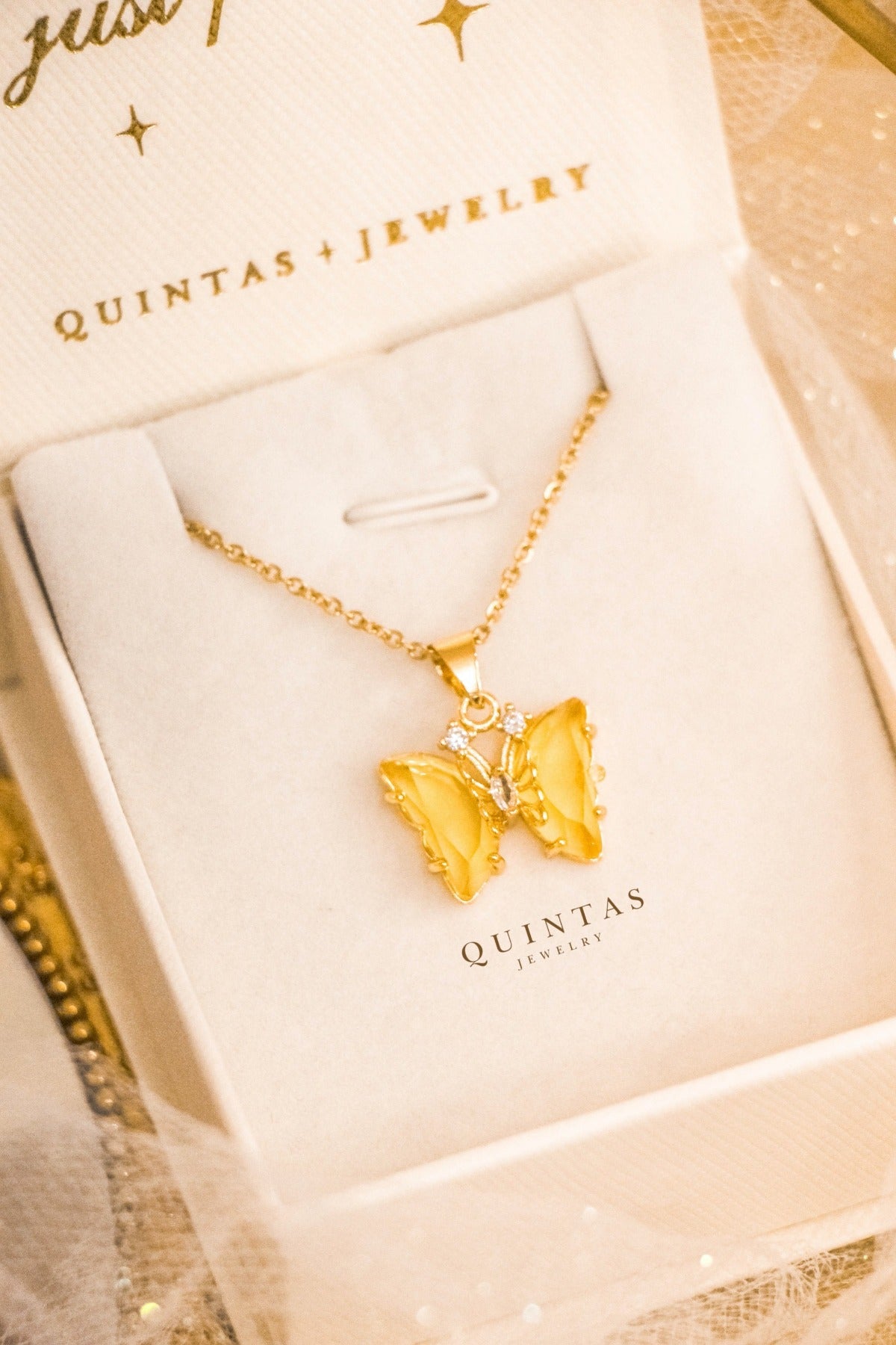 Gemstone Butterfly Necklace