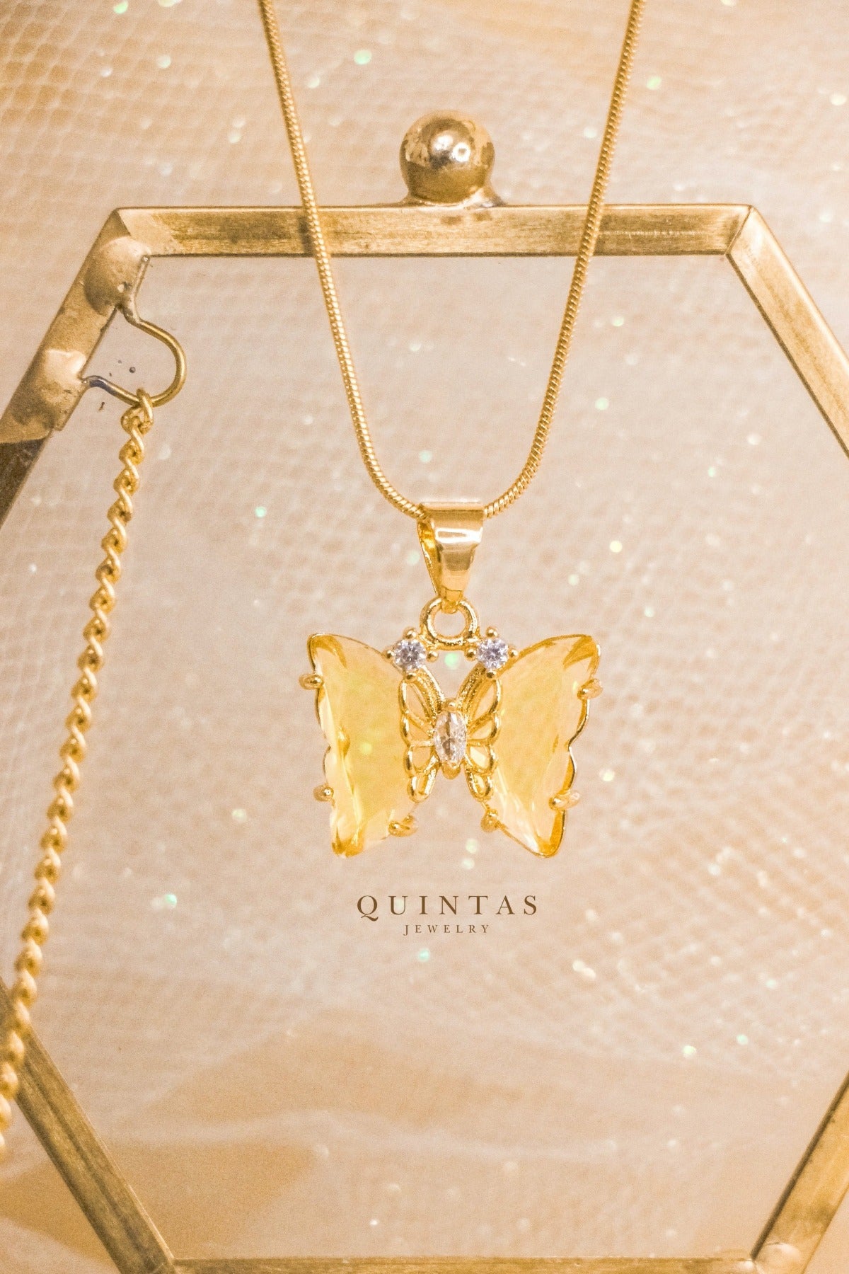 Gemstone Butterfly Necklace