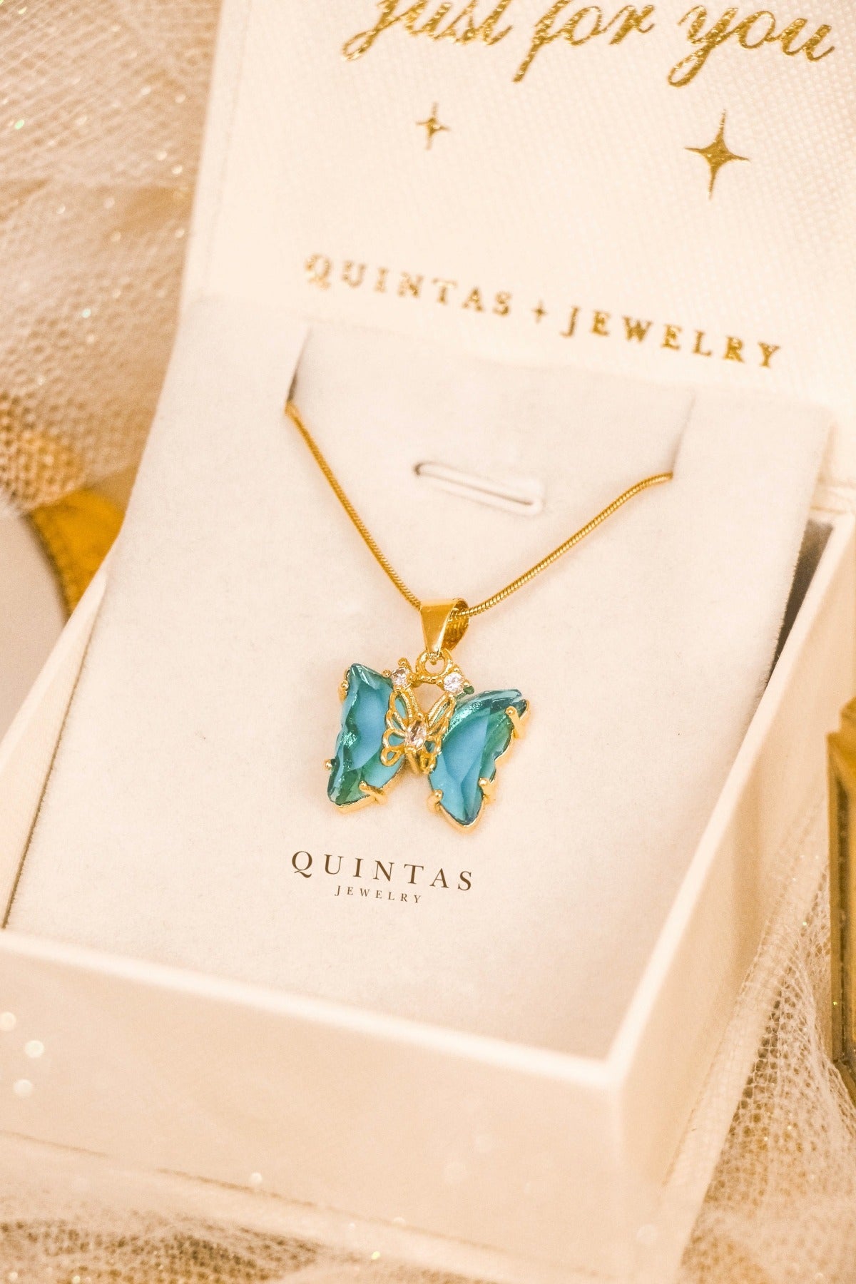 Gemstone Butterfly Necklace