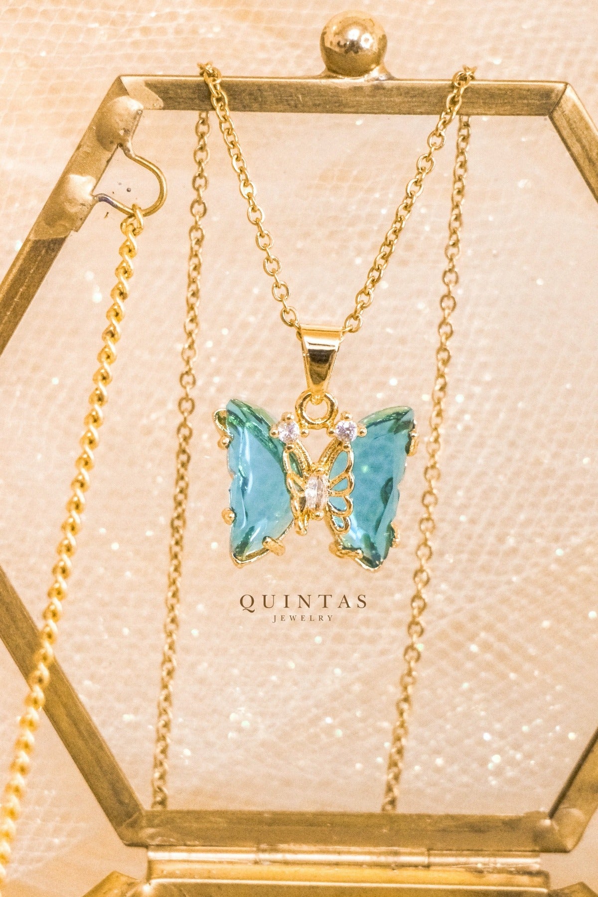 Gemstone Butterfly Necklace