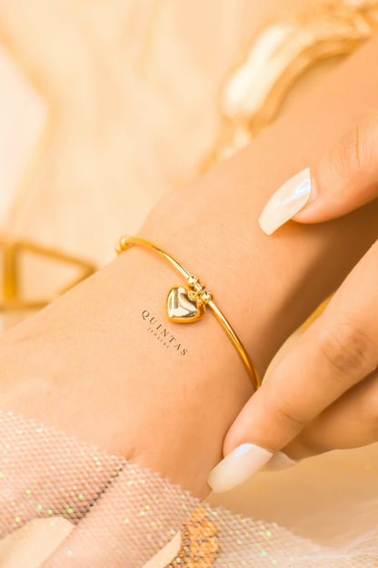 Aurora Heart Bangle Bracelet